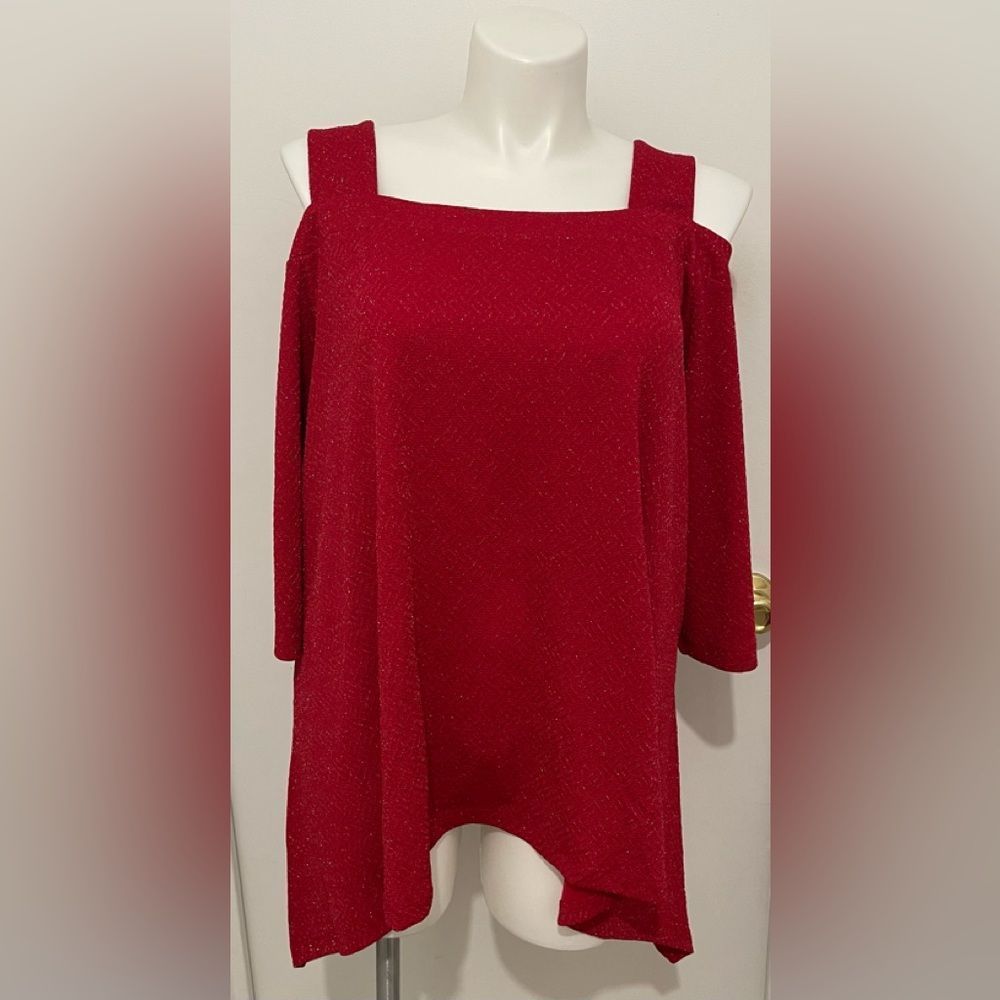 New Catherine’s Plus Size Red Sparkly Glitter Col… - image 1